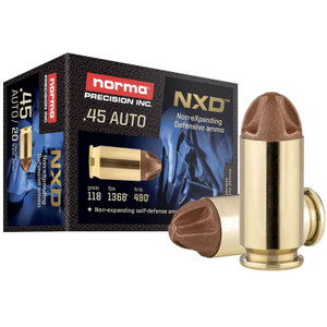 NORMA USA NXD 45 Auto 118gr 20rd Ammo (611540020)