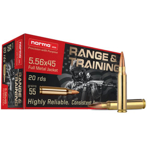 NORMA USA 5.56x45 55gr FMJ Ammo (701701313)