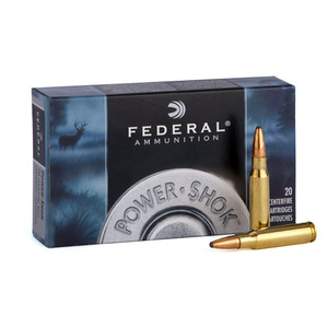FEDERAL Power-Shok 308 Win. 150 Grain Soft Point Ammo, 20 Round Box (308A)