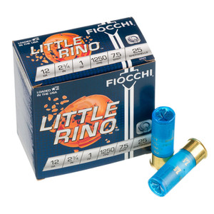 FIOCCHI Little Rino 12 Gauge 2.75in #7.5 Ammo, 25 Round Box (12TX75)