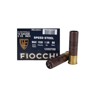 FIOCCHI Speed Steel 12 Gauge 3.5in BB Ammo, 25 Round Box (1235STBB)