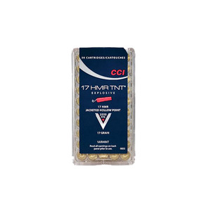 CCI Speer TNT 17 HMR 17 Grain Jacketed Hollow Point Ammo, 50 Round Box (53)