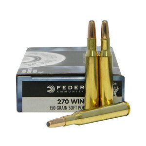 FEDERAL Power-Shok 270 Win. 150 Grain Soft Point Round Nose Ammo, 20 Round Box (270B)