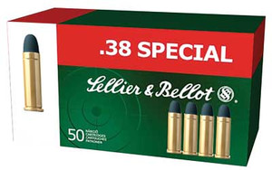 SELLIER & BELLOT 38 Special 158 Grain LRN Ammo, 50 Round Box (SB38A)