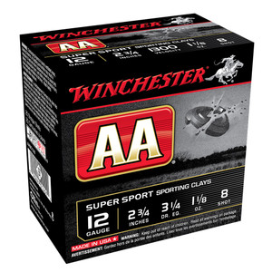 WINCHESTER AA SuperSport Sporting Clay 12Ga 2.75in #8 Shot 25/250 Shotgun Shells (AASC128)