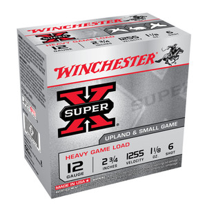 WINCHESTER Super-X 12Ga 1 1/8oz 2.75in #6 Lead Shot 25rd Box Shotshells (XU12H6)