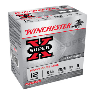 WINCHESTER Super-X 12Ga 1 1/8oz 2.75in #8 Lead Shot 25rd Box Shotshells (XU12H8)