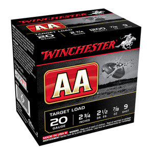 WINCHESTER AA 20Ga 7/8oz 2.75in #9 Lead Shot 25rd Box Shotshells (AA209)