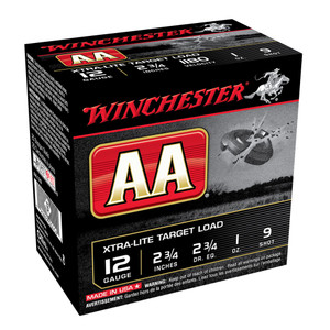 WINCHESTER AA 12Ga 1oz 2.75in #9 Lead Shot 25rd Box Shotshells (AAL129)