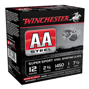 WINCHESTER AA 12Ga 1oz 2.75in #7.5 Lead Shot 25rd Box Shotshells (AASCL12S7)