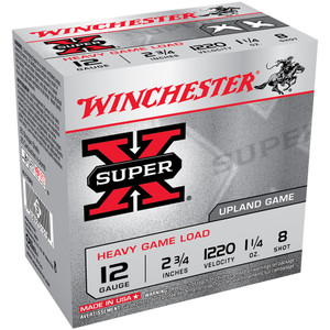 WINCHESTER Super-X 12ga 2.75in 8-Shot Heavy Game 25rd Box Shotgun Shells (XU12SP8)