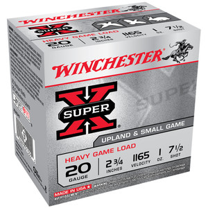 WINCHESTER Super-X 20Ga 2.75in 1oz 7.5-Shot 25rd Box Shotgun Shells (XU20H7)