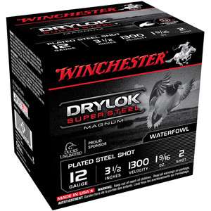 WINCHESTER Drylok Super Steel 12Ga 3.5in #2 25rd Box Shotshell (XSM12L2)