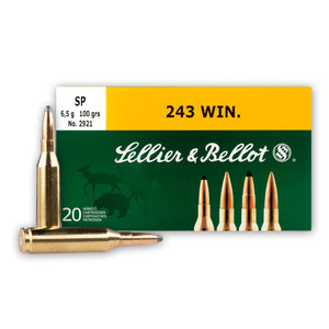 SELLIER & BELLOT 243 Win 100gr Soft Point 20/500 Rifle Ammo SB243A