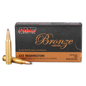 PMC Bronze 223 Remington 55gr Pointed Soft Point 20rd Box Ammo (223SP)