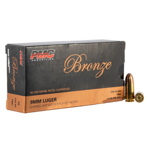 PMC Bronze 9mm Luger 124gr FMJ 50rd/Box Ammo (9G)
