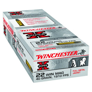 WINCHESTER Super-X 40gr Full Metal Jacket 50rd 22 WMR Ammunition (X22M)