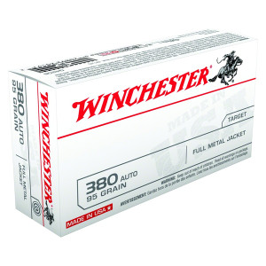 WINCHESTER USA 380 ACP 95gr Full Metal Jacket Ammo 50 Round Box (Q4206)