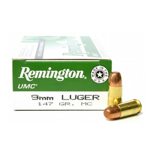 REMINGTON UMC 9mm 147Gr FMJ 50rd Box Handgun Ammo (23732)