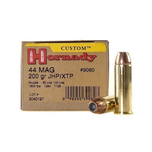 HORNADY Custom Pistol 44 Mag. 200 Grain XTP Ammo, 20 Round Box (9080)