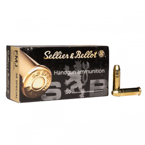 SELLIER & BELLOT 38 Special 158gr Full Metal Jacket 50/1000 Handgun Ammo (SB38P)