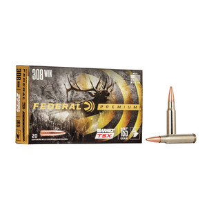FEDERAL Premium .308 Win 165Gr Barnes TSX 20rd Box Ammo (P308H)