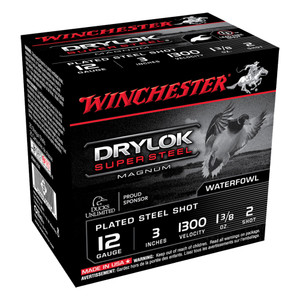 WINCHESTER AMMO Drylok Super Steel Magnum 12 Gauge 3in 25rd Shotgun Ammo (XSM1232)