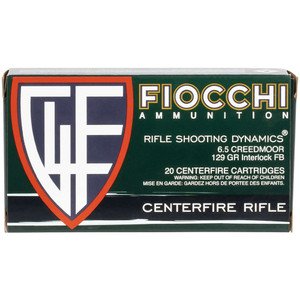 FIOCCHI Field Dynamics 6.5 Creedmoor 129gr PSP 20 Bx/ 10 Cs Ammo (65CMB)