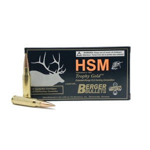 HSM Trophy Gold 308 Winchester (7.62 NATO) BTHP 168gr 20rd Rifle Ammo (BER308168VLD)