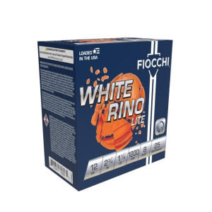 FIOCCHI White Rino Lite 12Ga 2.75in 1-1/8 oz #8 25rd Box Ammo (12WRNL9)