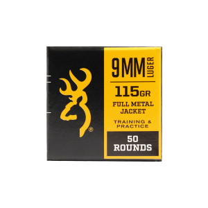 BROWNING 9 MM FMJ 115 GR 50rd Handgun Ammo (B191800093)