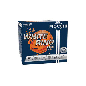 FIOCCHI White Rino Lite #7.5 12 Gauge 2 3/4" 1,200 fps 25rd Ammo (12WRNL75)
