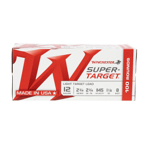WINCHESTER AMMO Super Target 12Ga 2.75in 1-1/8oz #8 100rd Box Shotshells (TRGT128VP)