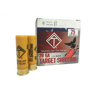 AMERICAN TACTICAL IMPORTS Target Load 20Ga 2.75in 7/8oz #8 Shot 25/Box Shotgun Shells (ATIAC20T8)