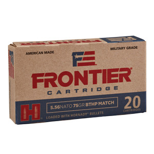 HORNADY Frontier 5.56mm 75 Grain BTHP Match Ammo 20 Round Box (FR320)