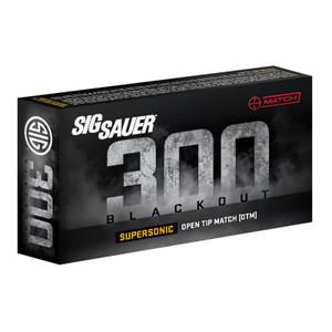 SIG SAUER .300 Blackout 125Gr Supersonic Open Tip Match 20rd Box Ammo (C300A1-20)