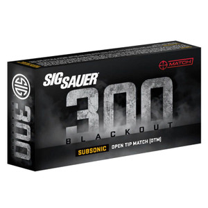 SIG SAUER .300 Blackout 220Gr Subsonic Open Tip Match 20rd Box Ammo (C300A2-20)
