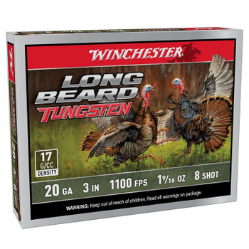 WINCHESTER AMMO Long Beard Tungsten 20Ga 3in 1 9/16oz #8 5rd/Box Shotgun Shells (LBT2038)