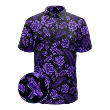 RETRO RIFLE Men's Shotgun Safari V2 Purple Button Down Shirt (35704471)