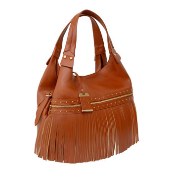 BULLDOG CASES Cognac Shoulder Bag with Tassel and Holster (BDP-090)