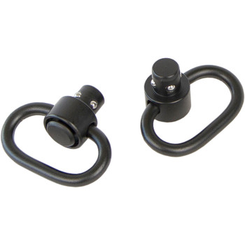 BULLDOG CASES Deluxe QD Push Button 1.25in Black Steel Swivel Set (BD884)