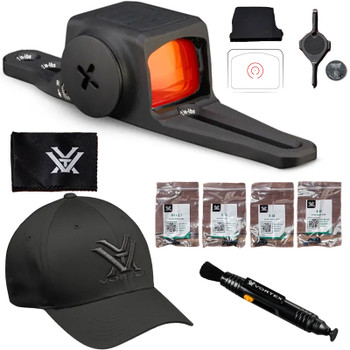 VORTEX Viper Shotgun Enclosed Multi Reticle Micro Red Dot Sight w/ Lens Cleaning Pen and Men's Flexfit Cap (VPR-SGMRD3-MR-E+LP-2+120-66-CHRLXL)