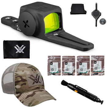 VORTEX Viper 3 MOA Shotgun Enclosed Micro Green Dot Sight w/ Lens Cleaning Pen and Counterforce Multicam Camo Cap (VPR-SGMGD3-E+LP-2+120-64-MUL)