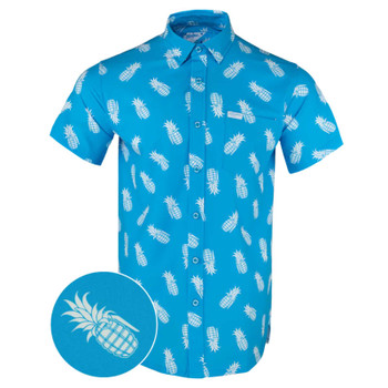 RETRO RIFLE Men's Painkiller Blue Button Down Shirt (58793319)