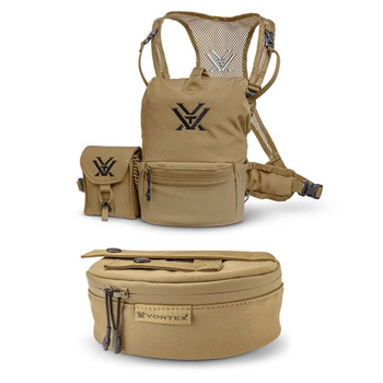 VORTEX GlassPak Pro Large Tan Binocular Harness with Large Zipper Pouch (P600-L+GP-LPOUCH-T)