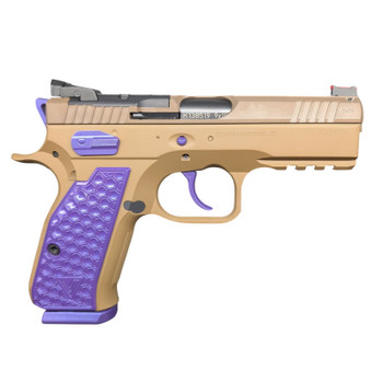 CZ Shadow 2 Compact PBJ 9mm 4in 15rd Tan/Purple Semi-Automatic Pistol (91252-PBJ)