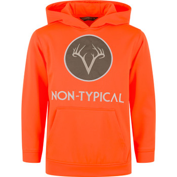 DRAKE Non-Typical Youth Blaze Orange Performance Hoodie w/ Agion Active X2 (DNT0237-YTH-BLZ)