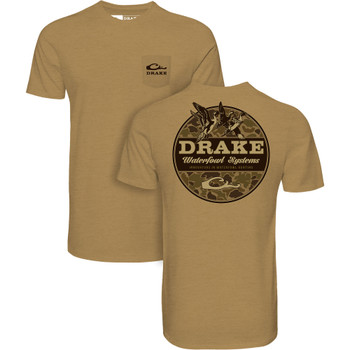 DRAKE Men's Old School Circle Honey Mustard T-Shirt (DT9525-HYM)