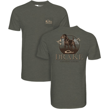 DRAKE Men's Standing Black Lab Deep Depths Dark Heather T-Shirt (DT9654-DDD)