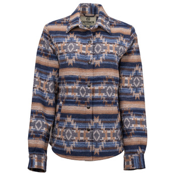 OUTBACK TRADING Women's Daphne Blue Shirt Jacket (48702-BLU)